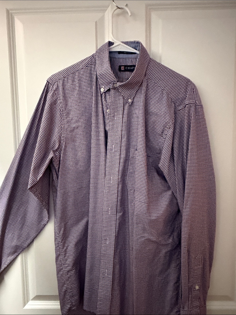 Chaps Purple Check Long-Sleeve Button-Down Shirt